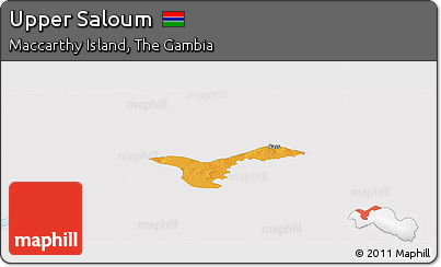 Political Panoramic Map of Upper Saloum, single color outside