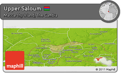 Satellite Panoramic Map of Upper Saloum, physical outside
