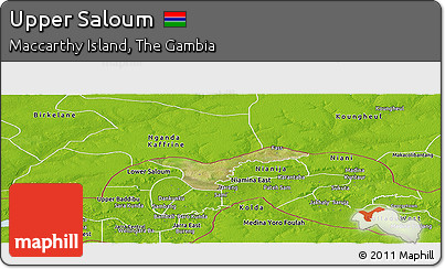 Satellite Panoramic Map of Upper Saloum, physical outside