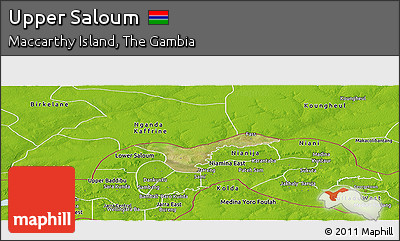 Satellite Panoramic Map of Upper Saloum, physical outside