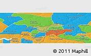 Satellite Panoramic Map of Upper Saloum, political outside