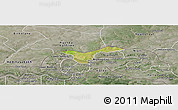 Satellite Panoramic Map of Upper Saloum, semi-desaturated