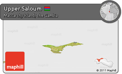 Satellite Panoramic Map of Upper Saloum, single color outside