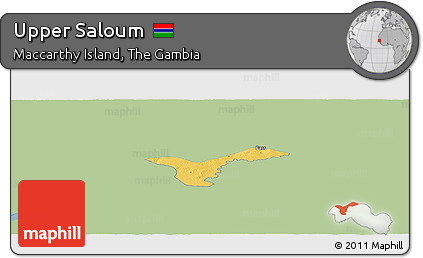 Savanna Style Panoramic Map of Upper Saloum, single color outside