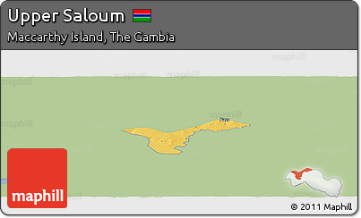 Savanna Style Panoramic Map of Upper Saloum, single color outside