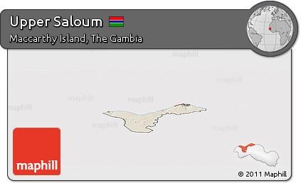 Shaded Relief Panoramic Map of Upper Saloum, cropped outside