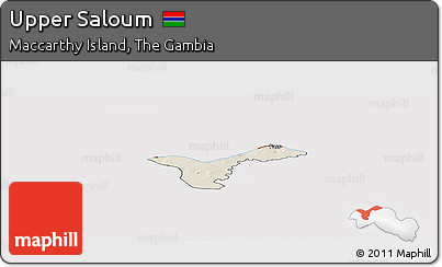 Shaded Relief Panoramic Map of Upper Saloum, cropped outside