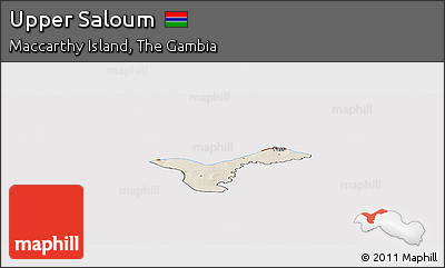 Shaded Relief Panoramic Map of Upper Saloum, cropped outside