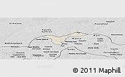 Shaded Relief Panoramic Map of Upper Saloum, desaturated