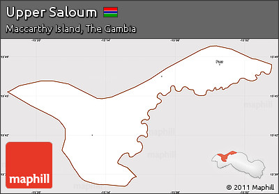 Classic Style Simple Map of Upper Saloum, cropped outside