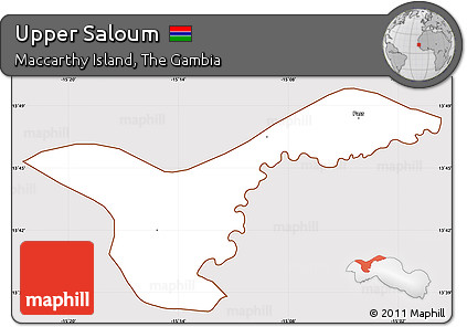Classic Style Simple Map of Upper Saloum, cropped outside