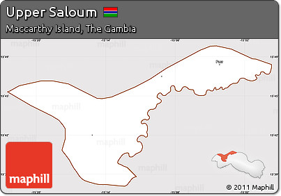Classic Style Simple Map of Upper Saloum, cropped outside