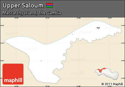 Classic Style Simple Map of Upper Saloum, single color outside