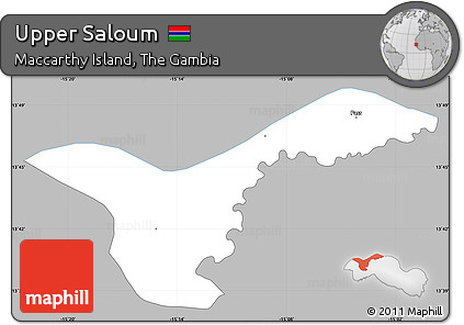 Gray Simple Map of Upper Saloum, single color outside
