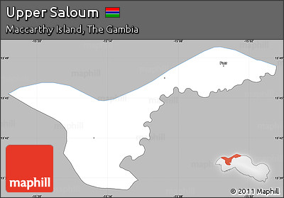 Gray Simple Map of Upper Saloum, single color outside