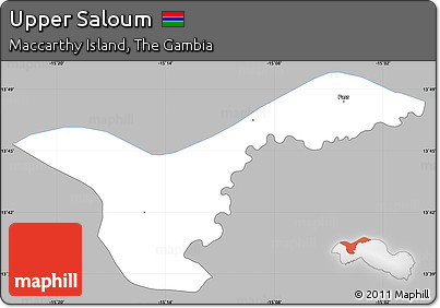 Gray Simple Map of Upper Saloum, single color outside