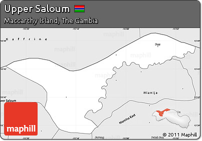 Silver Style Simple Map of Upper Saloum