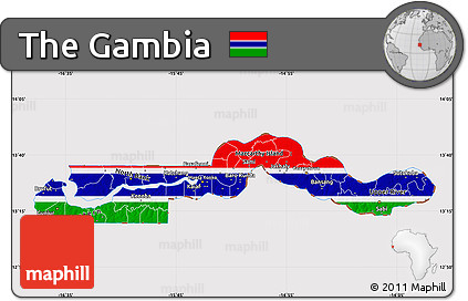 Flag Map of the Gambia