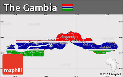 Flag Map of the Gambia