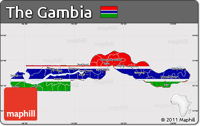 Flag Map of the Gambia