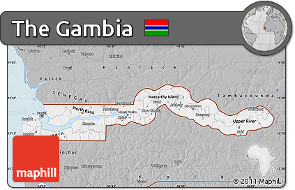 Gray Map of the Gambia