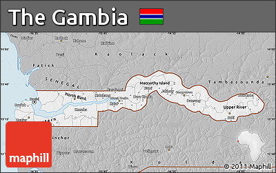 Gray Map of the Gambia