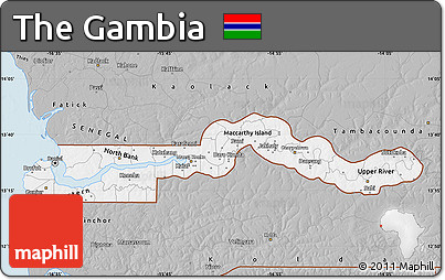 Gray Map of the Gambia