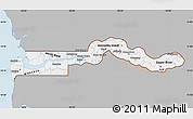 Gray Map of The Gambia, single color outside