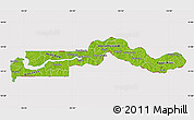 Physical Map of The Gambia, cropped outside