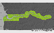Physical Map of The Gambia, darken, desaturated