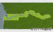 Physical Map of The Gambia, darken