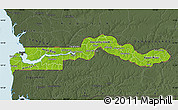 Physical Map of The Gambia, darken, semi-desaturated, land only