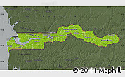 Physical Map of The Gambia, darken, semi-desaturated