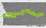 Physical Map of The Gambia, desaturated
