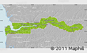 Physical Map of The Gambia, lighten, desaturated, land only