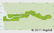 Physical Map of The Gambia, lighten