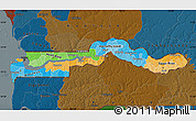 Political Map of The Gambia, darken