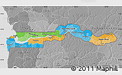 Political Map of The Gambia, desaturated