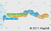 Political Map of The Gambia, single color outside