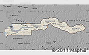 Shaded Relief Map of The Gambia, darken, desaturated