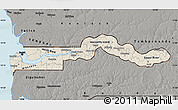 Shaded Relief Map of The Gambia, darken, semi-desaturated, land only