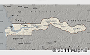 Shaded Relief Map of The Gambia, darken, semi-desaturated