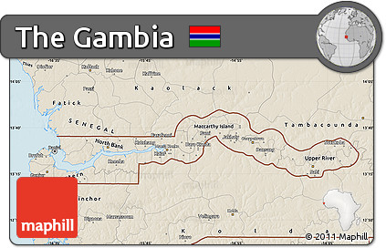 Shaded Relief Map of the Gambia