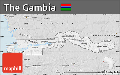 Silver Style Map of the Gambia