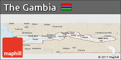 Classic Style Panoramic Map of the Gambia
