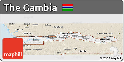 Classic Style Panoramic Map of the Gambia