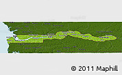 Physical Panoramic Map of The Gambia, darken, land only