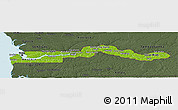 Physical Panoramic Map of The Gambia, darken, semi-desaturated, land only