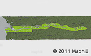 Physical Panoramic Map of The Gambia, darken, semi-desaturated