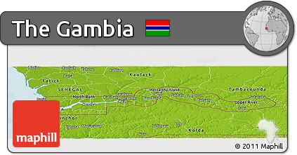 Physical Panoramic Map of the Gambia